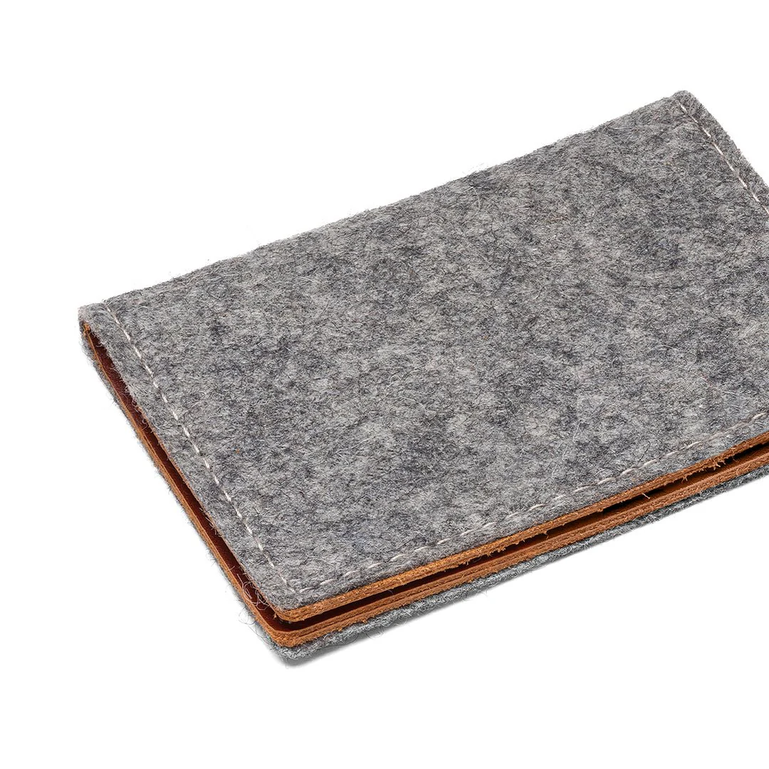 Felt and Leather Bifold Wallet - Image 3